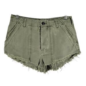 Free People Distressed Shorts Womens 6 Green Daisy Dukes BOHO Festival